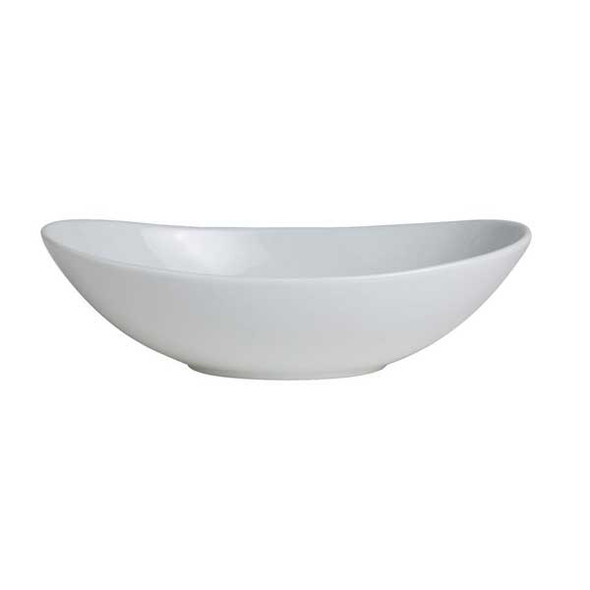 Steelite 6940E684 Folio Parliament 15.5 oz. Oval Bowl, Alpha-Ceramic, White - 12/Case