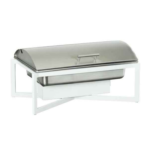 Cal-Mil 3321-15 Juno Full Size Chafer, SS Cover, White