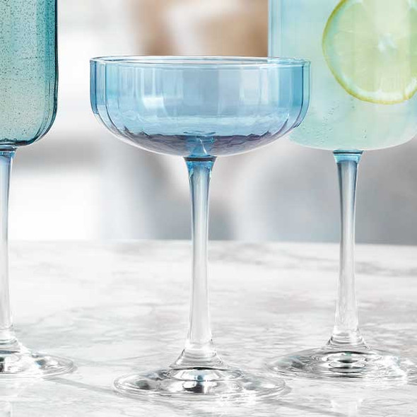 Libbey 7401/AK1K2K Linear Color 8-1/2 oz. Coupe, Sapphire