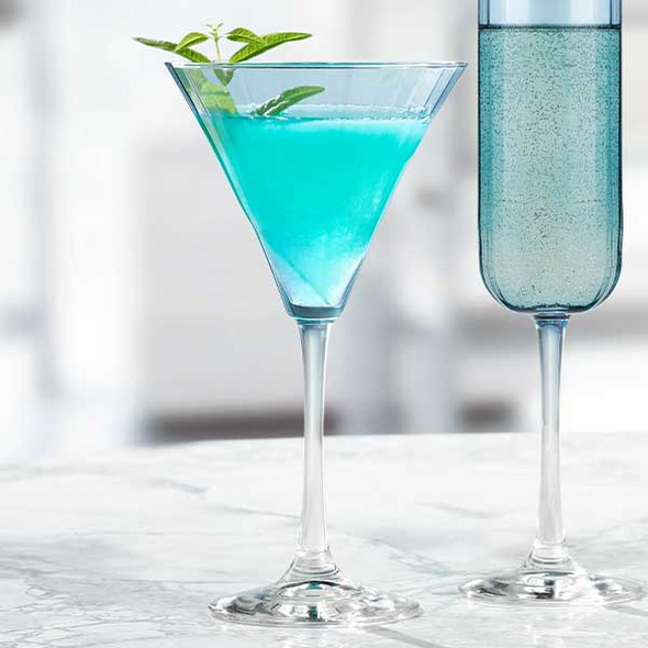 Libbey 7402/AK1K2K Linear Color 9-1/2 oz, Martini Glass, Sapphire