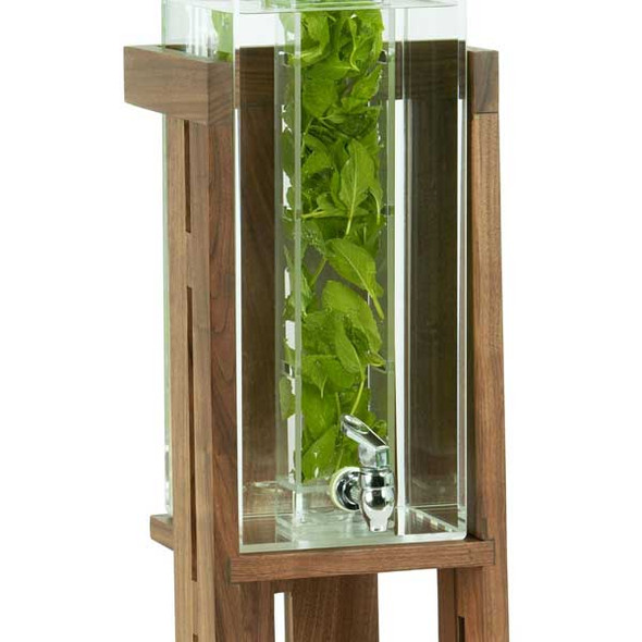 Cal-Mil 23141-3-78 Sydney 3 gal. Beverage Dispenser, Ice Chamber, Rectangle, Walnut