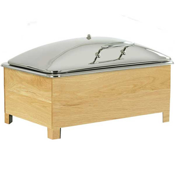 Cal-Mil 23143-21 Sydney Full Size Chafer, SS Self-Closing Lid, Oak