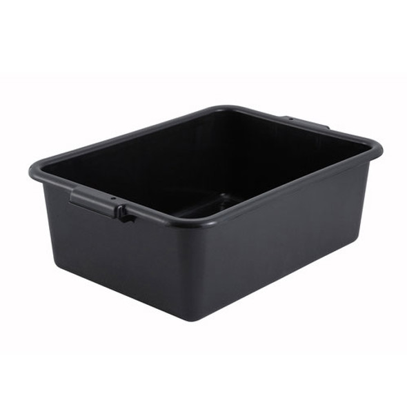 Winco PL-7K 21-1/2" x 15" x 7" Bus Tub, Black