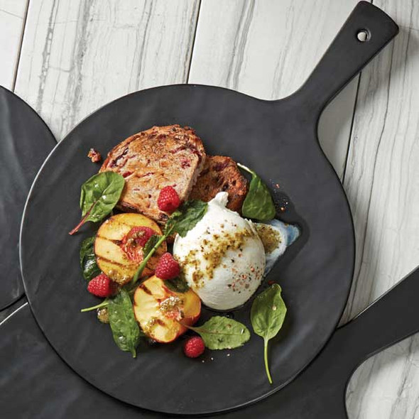 American Metalcraft FSR11 Faux Slate 12" Serving Peel, Melamine, Black