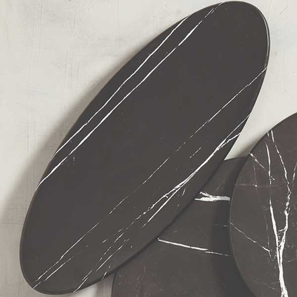 American Metalcraft MB25 Melamine 25-1/2" x 10-1/4" Serving Board, Melamine, Black Marble