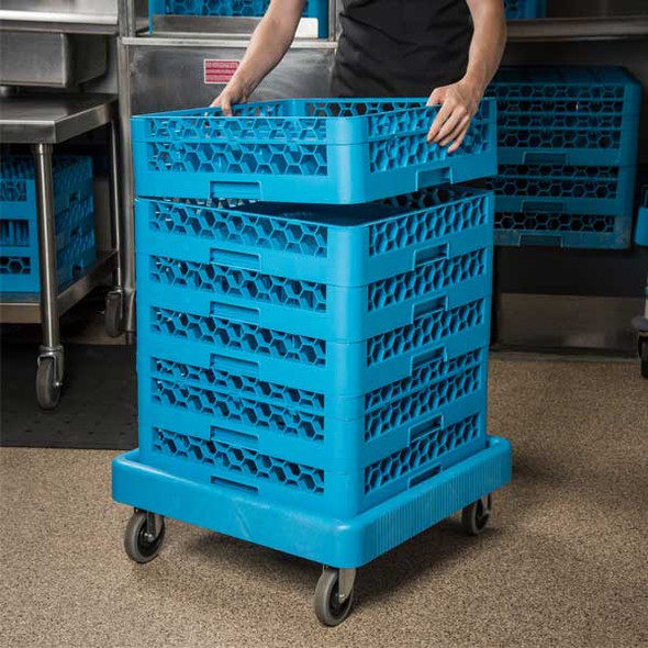 Carlisle C223614 E-Z Glide 22-1/2" Rack Dolly, Plastic, Blue