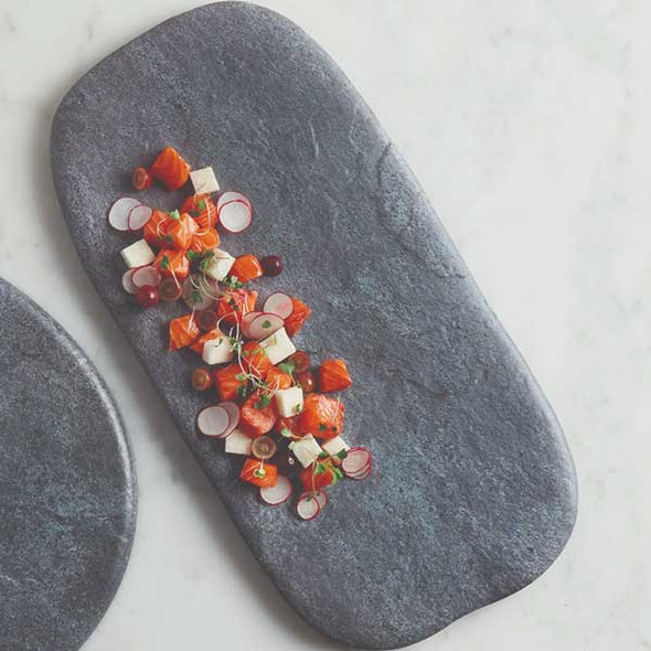 American Metalcraft GM210 Greystone 21-1/4"L x 10-5/8"W Melamine Serving Board, Grey, Melamine