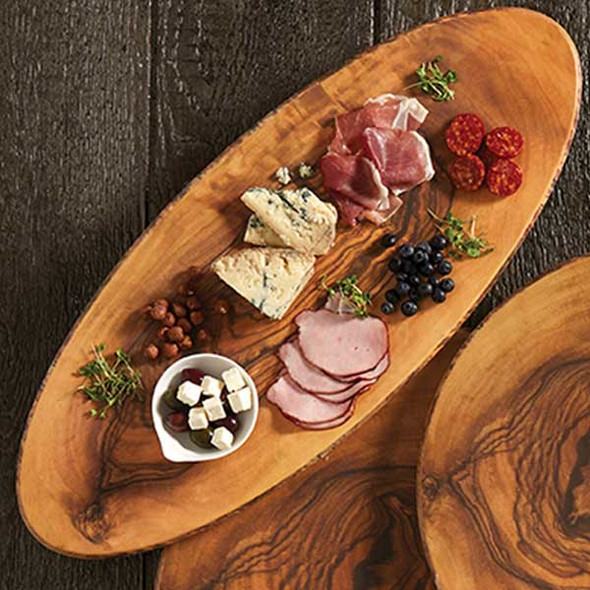American Metalcraft OWM25 Melamine Naturals 25-1/2" x 10-1/4" Serving Board, Melamine, Olive Wood