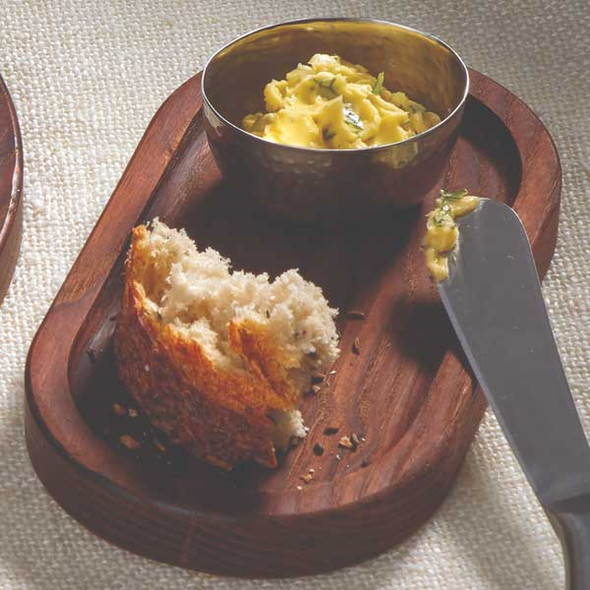 American Metalcraft AWB7 Ash Wood 7" x 4" Serving Board, Rimmed