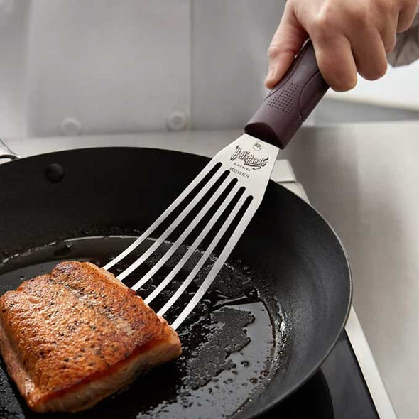 Mercer Culinary M33183LH Hell's Handle 6" High Temp Turner, Left Handed, Slotted, Beveled Edge