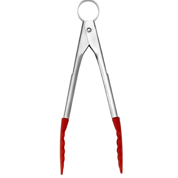 Browne 74708505 Cuisipro Piccolo 7" Mini Tongs, Stainless Steel, Red