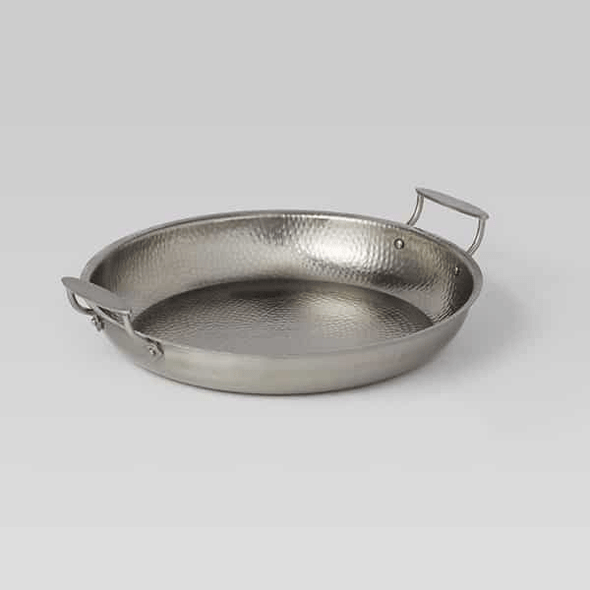American Metalcraft THRD17 15" Round Serving Pan w/ Handles, SS, Hammered