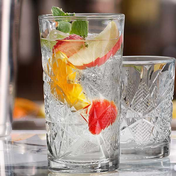 Libbey 5633 Hobstar 16 oz. Collins Glass