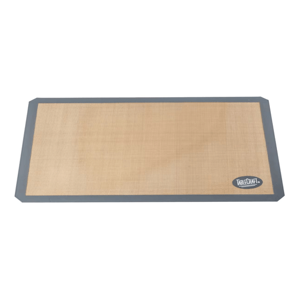 Tablecraft 12493 24-1/2" x 16-1/2" Baking Mat, Silicone, Tan