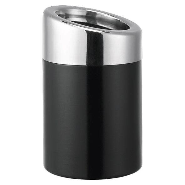 Service Ideas TTR15BSBX Metallic Elements 50.7 oz. Tabletop Trash Can, Black Onyx