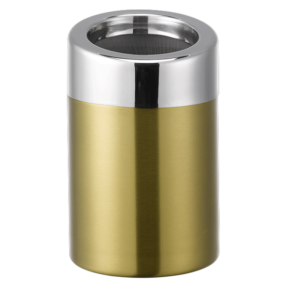 Service Ideas TTR15BSVG Metallic Elements 50.7 oz. Tabletop Trash Can, Vintage Gold