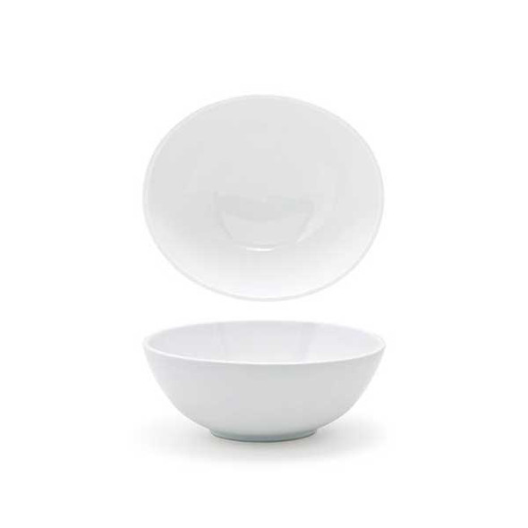 Front of the House DBO035WHP13 Ellipse 16 oz. Bowl, Porcelain, White - 12/Case