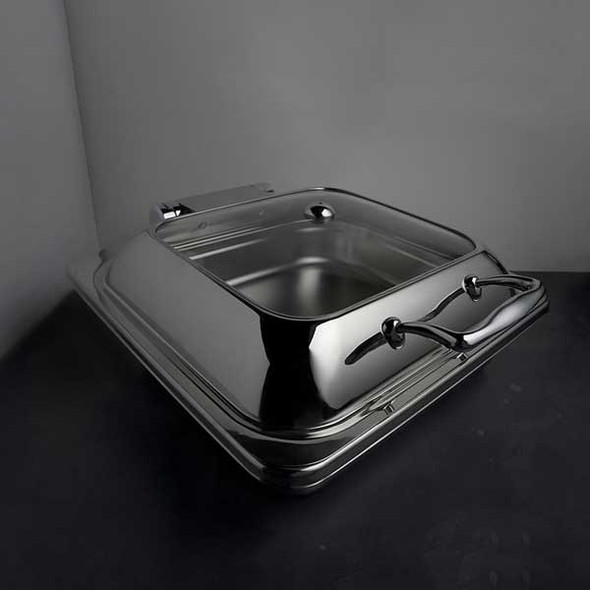 Steelite 7351MW104 Creations 6 Qt. Square Hydraulic Chafing Dish