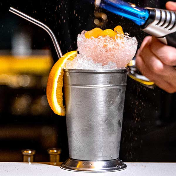 Libbey JC-25 15 oz. Julep Cup w/Beaded Design, Silver, SS