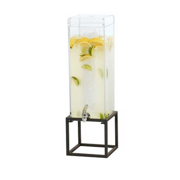 Cal-Mil 23750-3-13 Milo 3 gal. Beverage Dispenser, Ice Chamber, Square, Black