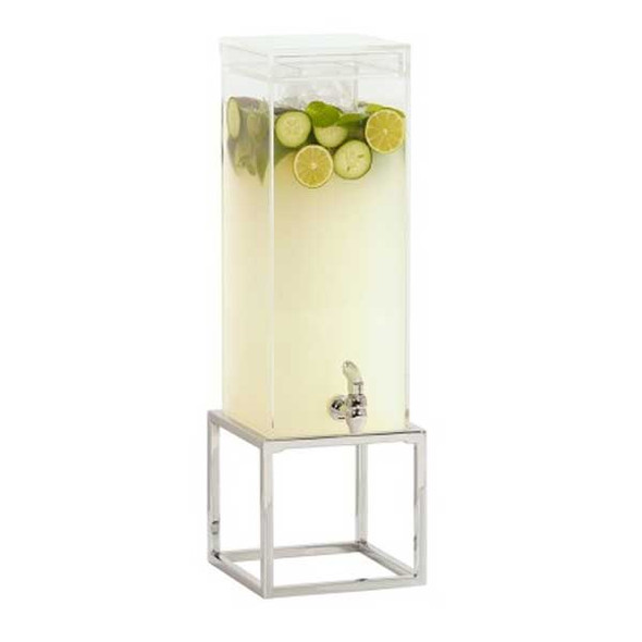 Cal-Mil 23750-3-49 Milo 3 gal. Beverage Dispenser, Ice Chamber, Square, Chrome
