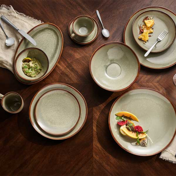 Libbey HEDON-5S Storytellers Hedonite 41 oz. Bowl, Porcelain, Sage - 12/Case