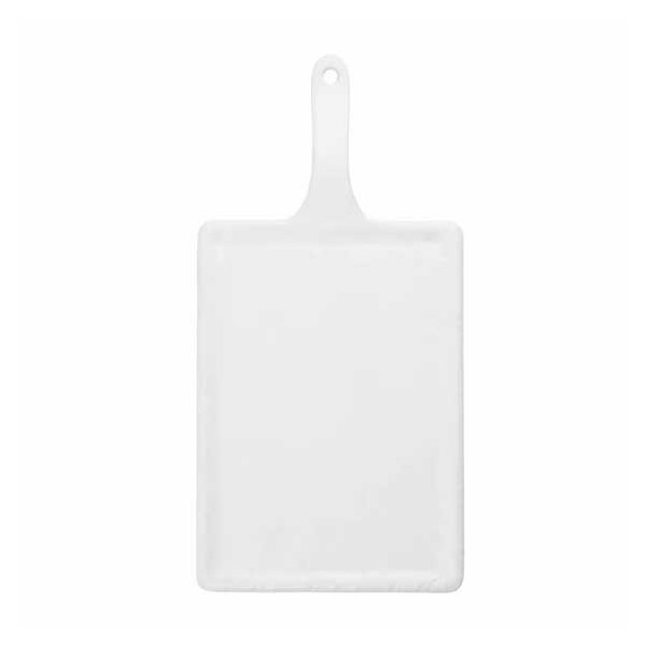 Tablecraft 11496 Frostone Collection 14-1/4" x 7" Rectangle Serving Paddle w/Handle, Melamine, White Slate 