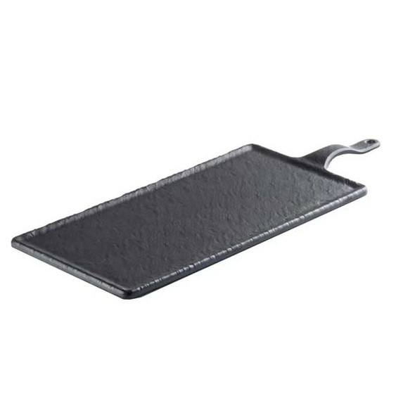 Tablecraft MSP5120 Frostone Collection 15-3/4" x 7-3/4" Rectangle Serving Paddle w/Handle, Melamine, Black Slate 