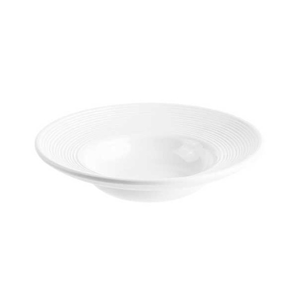 Tablecraft 123460 Pulito Collection 14 oz. Round Pasta Bowl, Melamine, White 