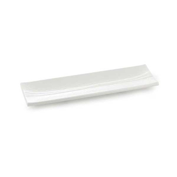 Tablecraft M186 Frostone Collection 17-3/4" x 5-1/2" Rectangle Serving Dish, Melamine, White 