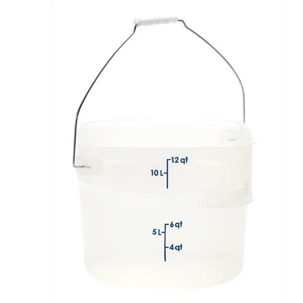 Cambro PWB12PROPP FreshPro CamRounds 12 Qt. Food Storage Pail w/Bail - 6/Case