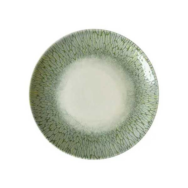 Cardinal FP822 Papillon by Dudson 10" Coupe Plate, Green, Ceramic - 12/Case