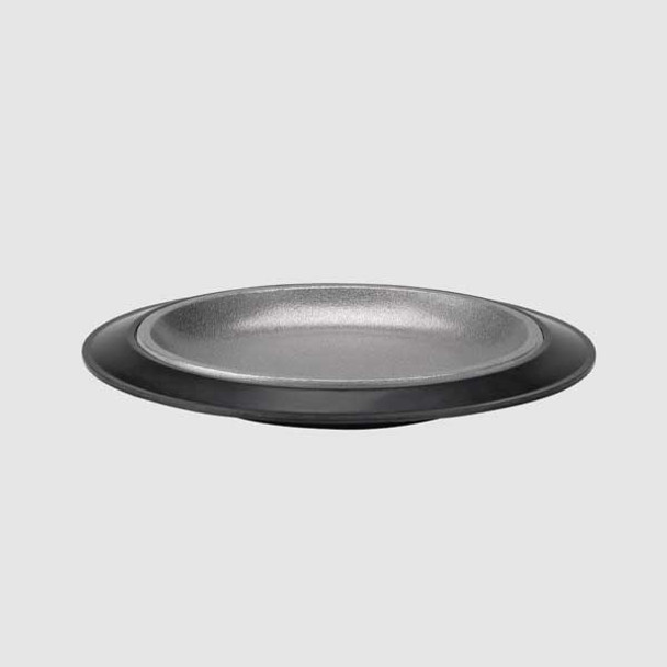 Service Ideas RT7BLCAC Thermo Plate 7-1/2" Round Cast Insert and Sloped Holder, Black, Aluminum