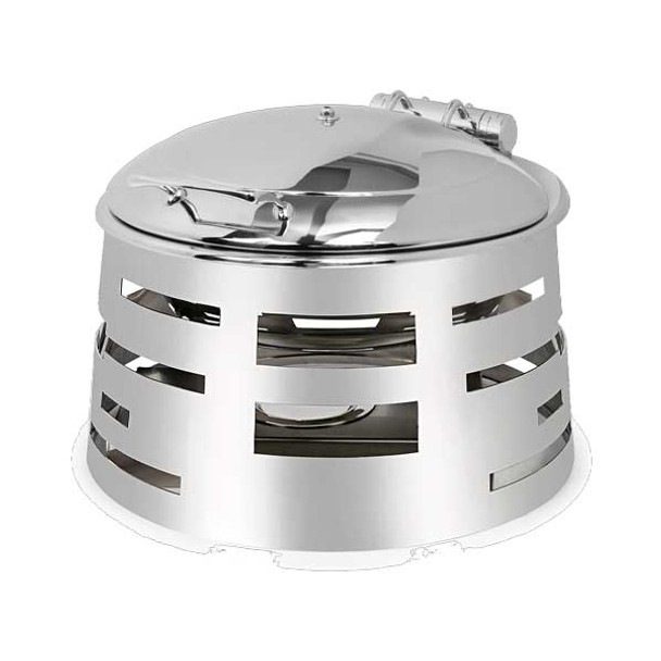 Eastern Tabletop 32208 REVO All-In-One 18-3/4" Round Chafer Stand w/5-Star Crown Vessel, SS