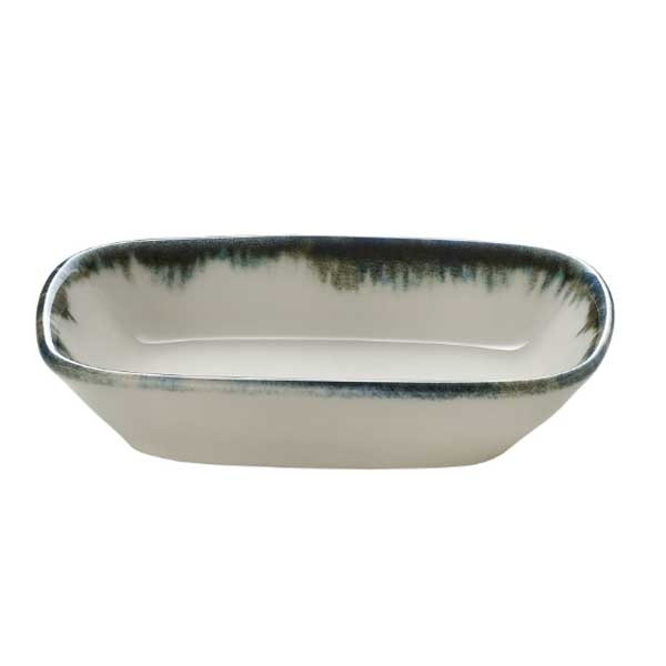 Libbey 803581241000301 Storytellers Mirage 3 oz. Rectangular Bowl, Porcelain, Blue - 6/Case