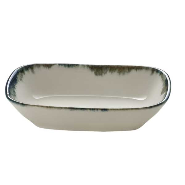 Libbey 803581541000301 Storytellers Mirage 7.8 oz. Rectangular Bowl, Porcelain, Blue - 6/Case