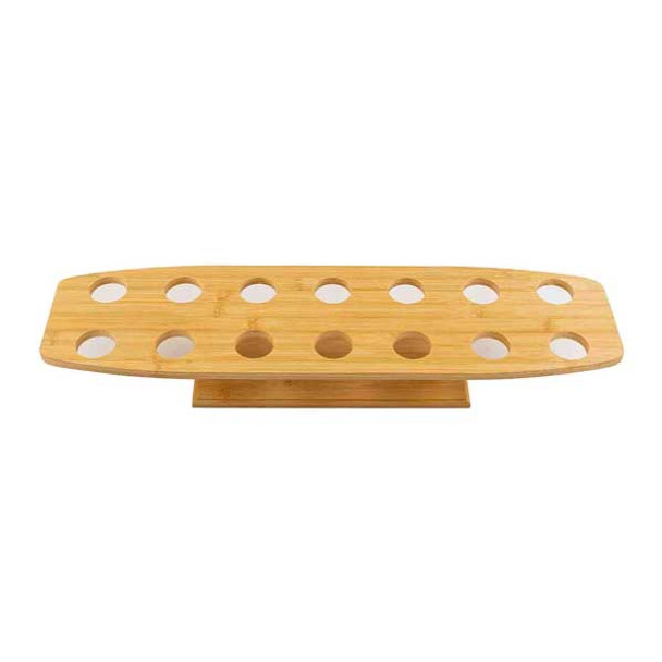 Tablecraft 12816 Rectangular Cone Holder, Holds 14, Bamboo 