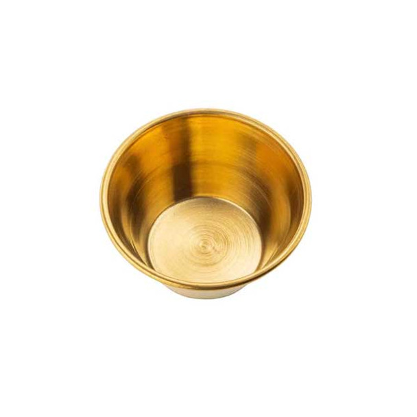 Tablecraft 12822 2 oz. Round Ramekin, Gold Finish - 12/Case