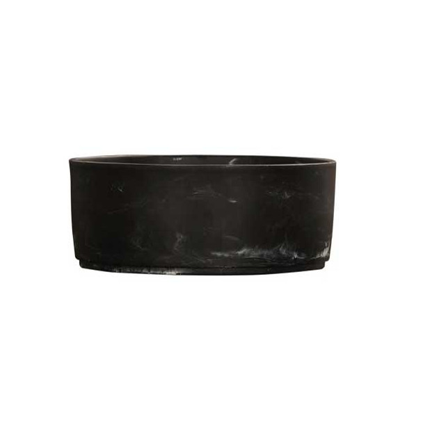 Cal-Mil 23738-8-124 Resin 8" Round Bowl, Black Marble