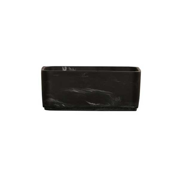 Cal-Mil 23739-12-124 Resin 12" Square Bowl, Black Marble