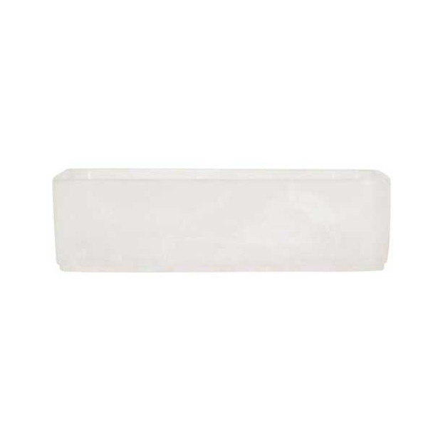 Cal-Mil 23739-12-126 Resin 12" Square Bowl, White Marble