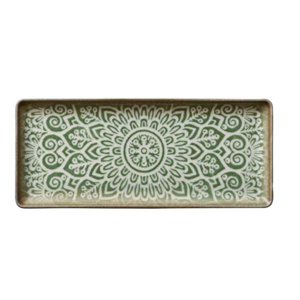Libbey 803213541000401 Soulmate 13" Rectangular Platter, Jade - 6/Case