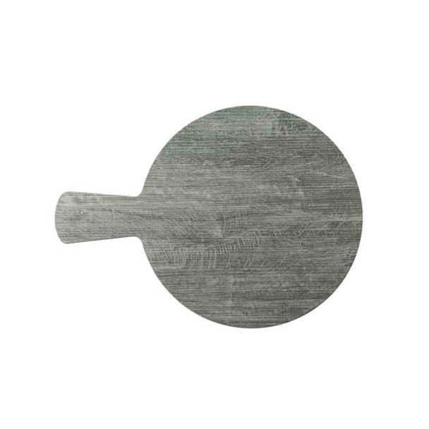 Tablecraft 12452 Smokehouse Melamine Collection 12" Round Serving Paddle, Gray, Decaled Melamine
