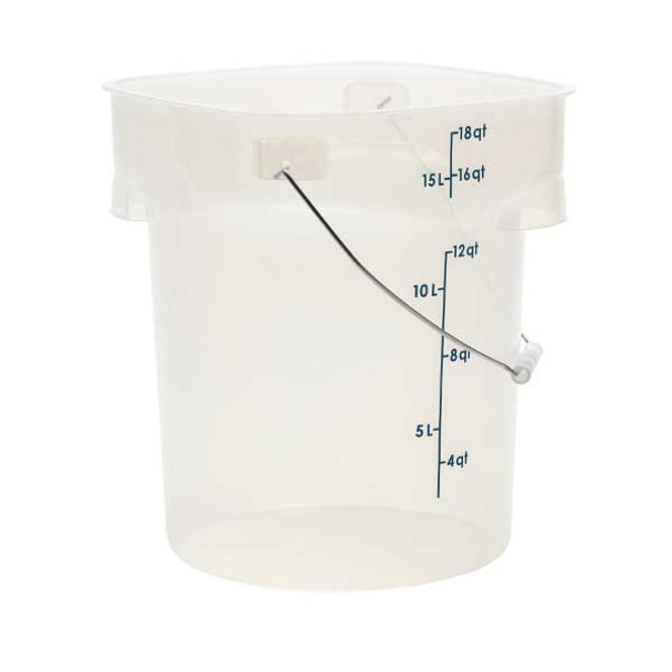 Cambro PWB18PROPP190 CamRound FreshPro 18 Qt. Pail w/Bail, Translucent
