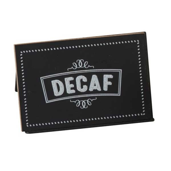 Cal-Mil 3047-2  2" DECAF Tent Label, Chalkboard, Black 