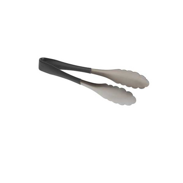 Tablecraft AM3709BK  9" Antimicrobial Tongs, Black Handle, SS