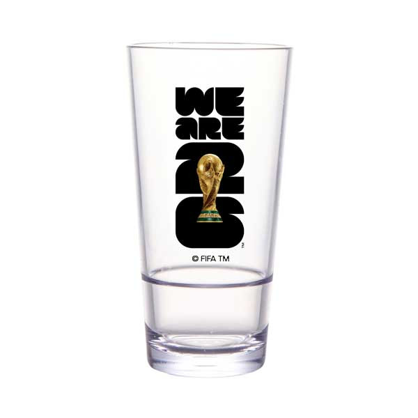G.E.T. S-18-FIFA26-LOGOCOLOR FIFA World Cup 2026 20 oz. Stackable Tumbler, SAN, Clear w/Black & Gold Logo - 24/Case