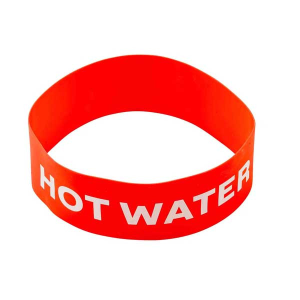 Tablecraft 13092 "Hot Water" Airpot Band, Red, Silicone