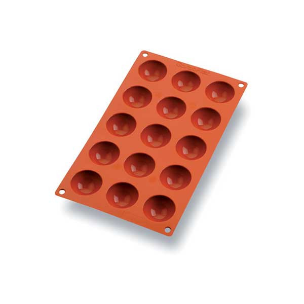 Matfer Bourgeat 257901 Gastroflex Mini Half Sphere Mold Sheet, 1 3/4", 15 cavities