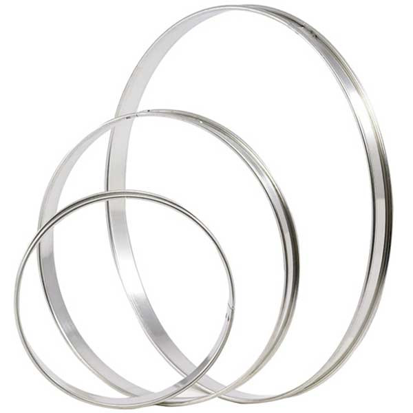 Matfer Bourgeat 371708 Stainless Steel Tart Rings, 4", Pack of 6
